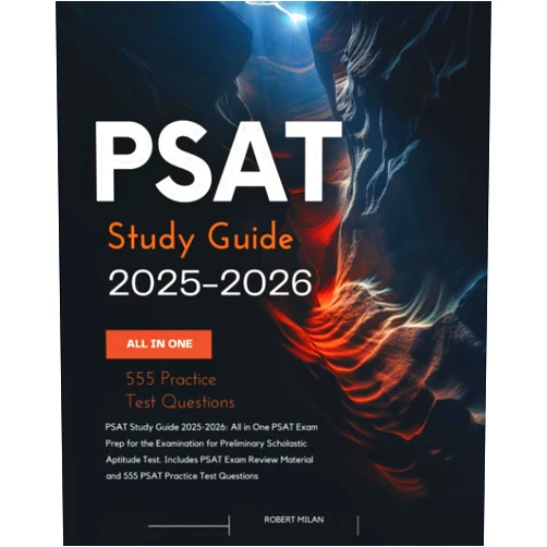 By Robert Milan (Author) PSAT Study Guide 2025-2026: All in One PSAT Exam Prep for the Examination for Preliminary Scholastic Aptitude Test. Includes PSAT Exam Review Material and 555 PSAT Practice Test Questions