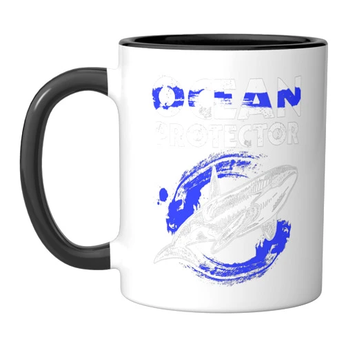 Save the World, Planet and Ocean Gifts + Outfits Save Animals Recycle Earth Day, Save the Ocean Ceramic Mug, Black/White
