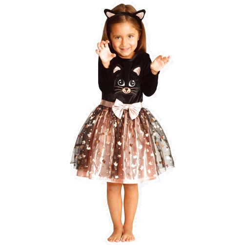 Wizland Halloween Cute Cat Costumes for Kids,Cat Dress for Girls,Girls Theme Parties Kitty Clothes,Cosplay Cat Outfit