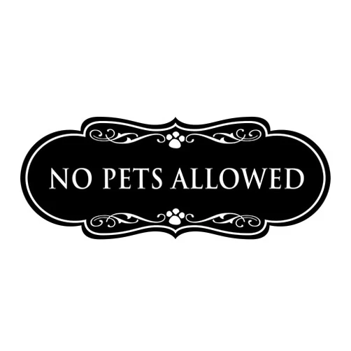 Gaucho Goods Designer Paws, No Pets Allowed Sign (Black) - Small 1 Pack