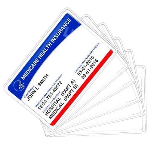 LotFancy 16 Pack New Medicare Card Holder Protector Sleeves, Social Security Card Protector, 12Mil Clear Waterproof Medical Card Holder for Credit Card, Business Card, New Medicare
