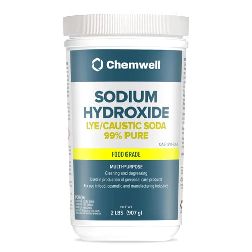 Chemwell Caustic Soda (2 lbs) - Pure Sodium Hydroxide Lye for Soap Making, Cleaning, Drain Opening or Maintenance & Industrial Use