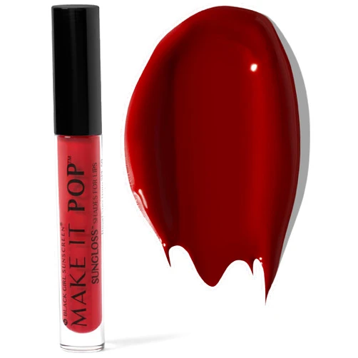 BLACK GIRL SUNSCREEN Make It Pop Sungloss - Revolutionary Sun Protection and Gloss in One - SPF 50 (Cherry Noir)