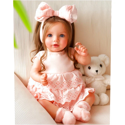 BABESIDE Lifelike Reborn Baby Dolls Dara - 20 Inch Realistic-Newborn Baby Doll Brown Hair Girl Handmade Real Life Toddler Dolls with Clothes and Toy Accessories Gift for Kids Age 3+