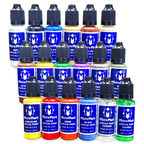 Micro-Mark Basic Color Model Paint Set – Versatile Acrylic Paints for Models, Miniatures, Crafters. Great for Figures, Crafts, Rock Painting, Canvas & More.