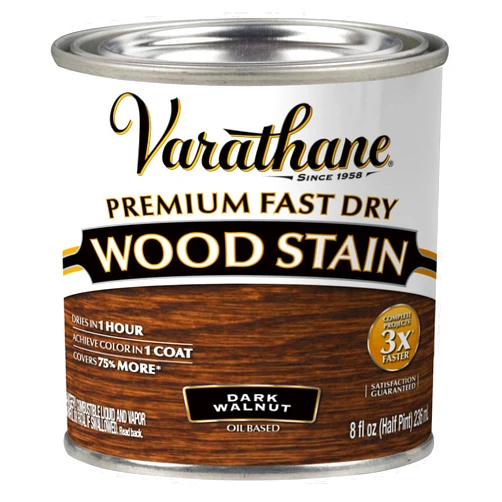 Varathane 262025 Premium Fast Dry Wood Stain, Half Pint, Dark Walnut