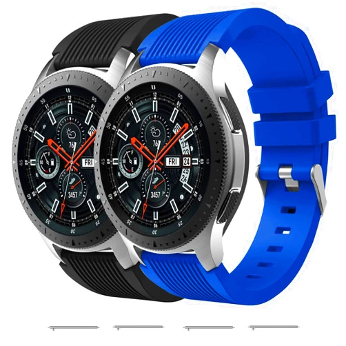 Nacorulu Band Compatible for Samsung Galaxy Watch 46mm Bands/Galaxy Watch 3 45mm/Gear S3 Classic/Gear S3 Frontier, 22mm Smart Watch Silicone Band for Women Men (2 PACK)