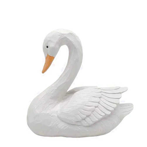 QF Home Resin Swan Statue for Home and Garden – 8.66” Elegant White Swan Figurine, Outdoor Lawn Ornament, Animal Sculpture for Patio, Porch, Shelf or Tabletop Decor, Classic Bird Decoration