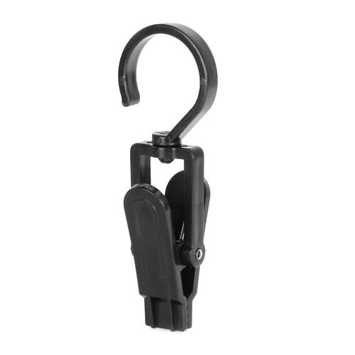 Esowemsn 36pcs Black Plastic Portable Strong Swivel Hook Multi-functional Clips Laundry Hooks Clothes Pins Hanging Curtain Clips Beach Towel Clips from Blowing Away
