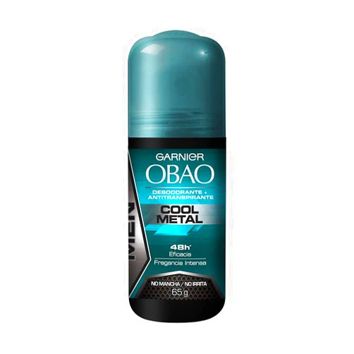 Obao (Pack of 4) Garnier OBAO for Men, 48 Hour Roll on Deodorant & Antiperspirant, Cool Metal Scent, 65 g each by Garnier OBOA