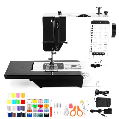 BUXFMHT Sewing Machine, Mini Sewing Machine for Beginners and Kids, Portable Electric Sewing Machine, 38 Stitches Adjustable Speed Speed with Foot Pedal & Sewing Kit (Newest Upgrade Version)