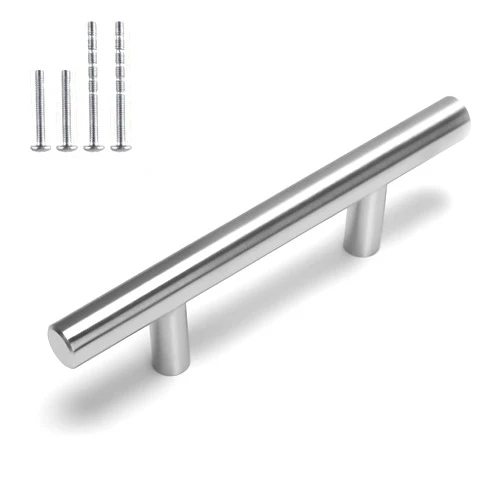 homdiy 35Pack Cabinet Handles Brushed Nickel Cabinet Hardware 3in Hole Centers Cabinet Door Handles for Kitchen Cabinets, Modern Drawer Pulls Stainless Steel Handle Pulls