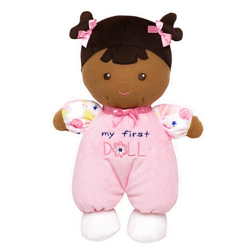 Baby Starters Plush Snuggle Buddy My First Baby Doll, Brunette Eva, Darker Complexion, 10 inch