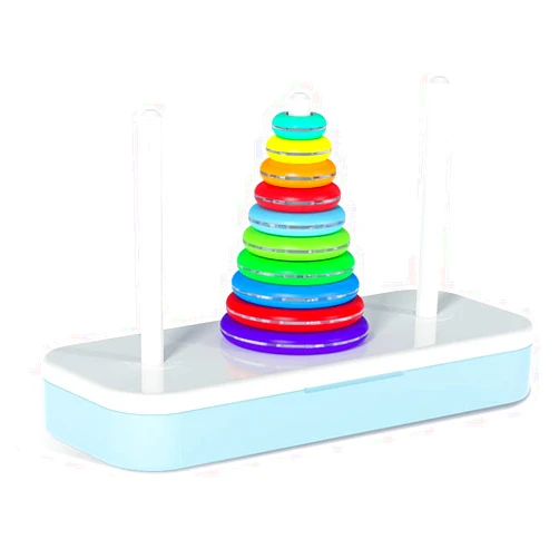 TANCH Hanoi Tower Puzzle All in One Logical Thinking Tower of Hanoi Brain Teaser Puzzle Stacking Boxes Game Toys for Kids and Adults 10 Rings