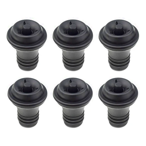 TKYPZY 6 Pieces Vacuum Wine Stoppers Wine Saver Vacuum Pump Stopper Vacuum Wine Bottle Stopper Keep Wine Fresh Reusable Wine Preserver Bottles Sealer for Preserve Wine Flavor Wine Accessories Gift (Black)