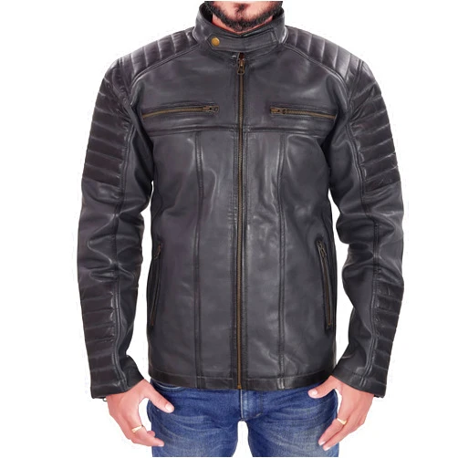 QAWACH Men Leather Jacket - Zipper Closure Winter Vintage Motorcycle Biker Jacket, Moto Riding, Casual Wear Jacket's