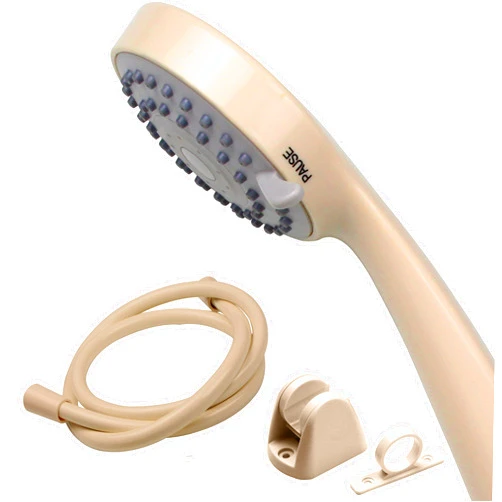 PIH High Pressure RV Handheld Shower Head Unit with Powerful Shower Spray w/Pause setting, Multi-functions, Bathroom Accessories w/ 59'' Hose, Bracket, Hose Clock