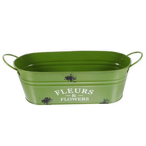 CIMAXIC Vintage Flowerpot Plant Container Bucket Metal Pail Flower Pot Raised Garden Boxes Farmhouse Plant Buckets Garden Planter Container Metal Flower Buckets Vase Oval Drum Iron Office