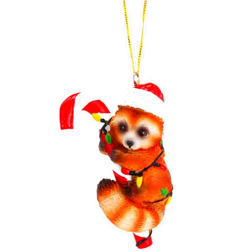 Needzo Red Panda Christmas Ornament, Holiday Decor for Trees, Seasonal Decoration for Animal Lovers, 3.25 Inches