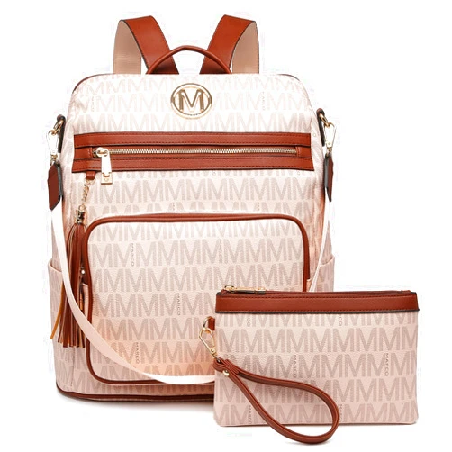 MKP COLLECTION Women Fashion Backpack Purse Convertible Large Rucksack Versatile Travel Shoulder Bags Handbag Set with Tassel
