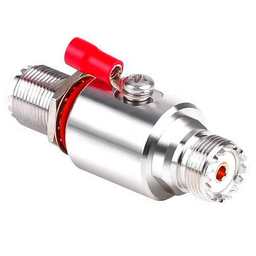 RFIOTASY UHF Lightning Arrestor PL-259 Lightning Surge Protector PL259 Socket (UHF Female) to SO239 Socket (UHF Female) Bulkhead for CB Radio, HAM Radio Gear, 2-Way Base Stations RFiotasy