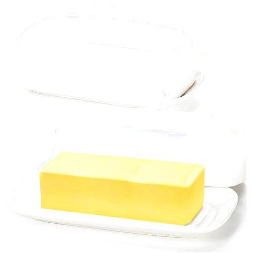 AVLA 2 Pack Porcelain Butter Dish, Ceramic Butter Crock with Lid, 8 inch Butter Keeper Container with Raised Edge, Butter Holder for Countertop, Holds 1 Standard Butter Stick, White