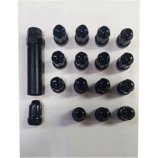 TIREWIZ ATV UTV Black Lug Nuts 12mm x 1.5 w/Socket (Set of 16) Polaris RZR/RGR XP 1000 Pioneer 1000 Can Am X3 12x1.5 1215
