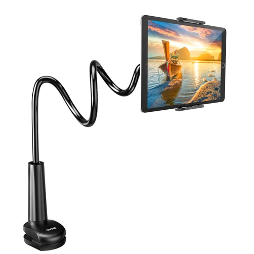 Tryone Gooseneck Tablet Holder Stand for Bed Adjustable Flexible Arm Tablets Mount Clamp on Table Compatible with iPad Air Mini | Galaxy Tabs | Kindle Fire | Switch or Other 4.7-10.5