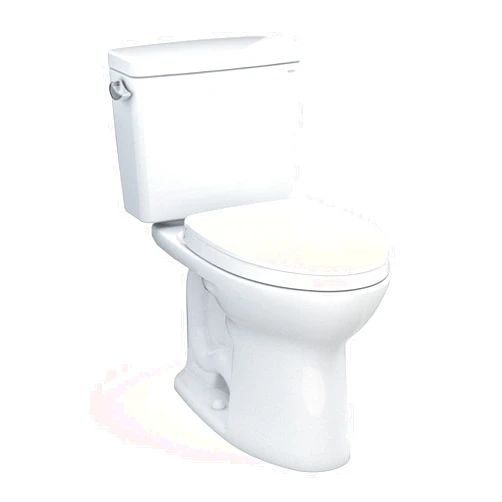 TOTO Drake Two-Piece Elongated 1.6 GPF TORNADO FLUSH Toilet with CEFIONTECT and SoftClose Seat, WASHLET+ Ready, Cotton White - MS776124CSG#01