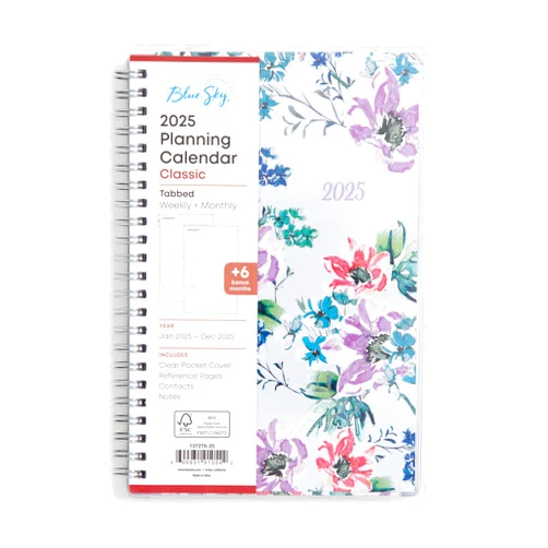 Blue Sky 2025 Weekly and Monthly Planner Calendar, January 2025 - December 2025, 5
