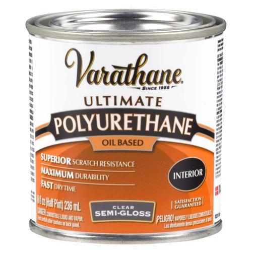 Rust-Oleum 242172H, Semi-Gloss Finish Varathane 6061H Oil-Based Ultimate Polyurethane, Half, 1/2 Pint