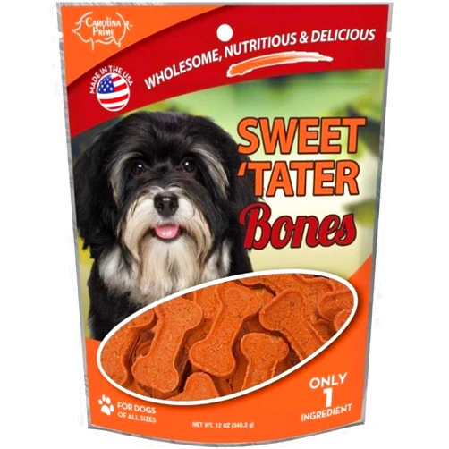 STRELLALAB Carolina Prime Pet 45281 Sweet Tater Bone Treat For Dogs ( 1 Pouch), One Size, Packaging may vary