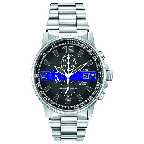 Citizen Men's Thin Blue Line Watch Chronograph 200M WR Eco Drive CA0291-59E