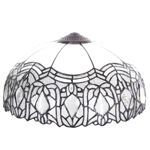 TCODTPOL Large Tiffany Lampshade Replacement Only 16X7 Inch White Big Stained Glass Style Lamp Shade Decorative for Table Desk Floor Lampshade Replacement