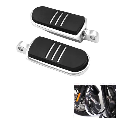 TCMT StreamLiner Foot Pegs Footrest Fits For Harley Electra Street Glide Road King (Style B Footpegs, Chrome)