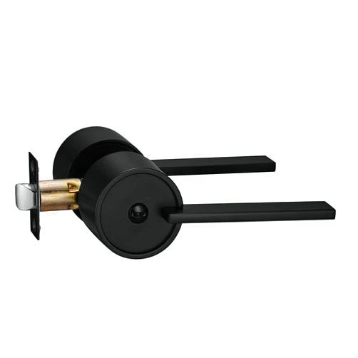 Berlin Modisch Zero Gravity Urban Series Privacy Lever Door Handle Easy to Open Locking Lever Set [for Bedroom or Bathroom] Reversible Heavy Duty – Iron Black Finish