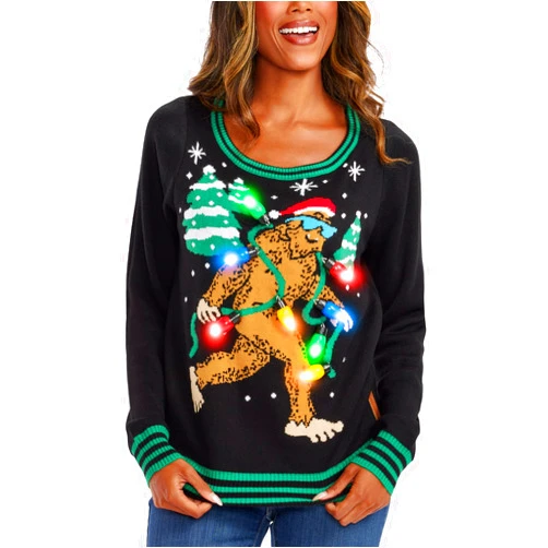 Tipsy Elves Women's Light-Up Christmas Sweaters - Ugly Christmas Pullovers with Ultra Bright LEDs for Women