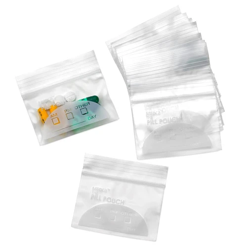 MEDca Pill Bag Pouch, Reusable Plastic Pill Organizer Bags, Size 3