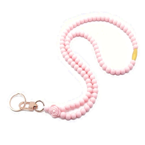 TOHERVIE Lanyards for ID Badges Holder Keys,Silicone Beaded Teacher Neck Lanyard for Key Chain Cruise Ship Cards