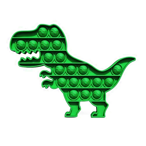 HILUDEER Pop Fidget Toys for Kids, Fidget Poppers Toys Sensory Squeeze Bubble Popping Toys for Toddlers, Silicone Animal Dinosaur Pop Anxiety and Stress Relief It for Boy Girls (Green Dinosaur)