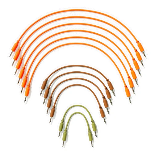 ExcelValley 12-Pack - Mono Modular Patch Cables TS 3.5mm 1/8 inch Eurorack Synthesizer [12C-Pack]