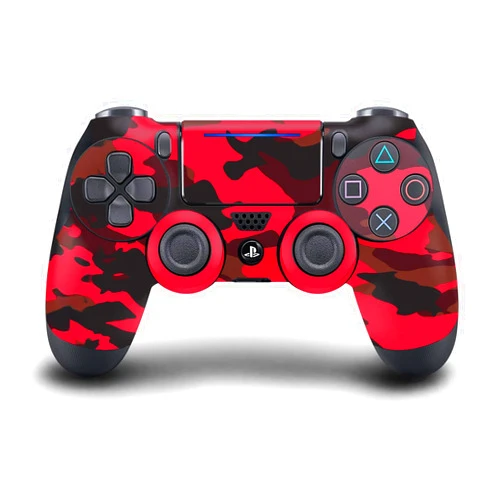 Head Case Designs Red Camo Camouflage Vinyl Sticker Gaming Skin Decal Cover Compatible With Sony PlayStation 4 PS4 DualShock 4 Controller