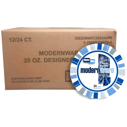 AJM DB20MW012 Modernware Paper Bowls, Hvy-Dty, 20oz., 288/CT, MI