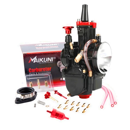 QXOPRM PWK Carburetor 24mm Racing Carb Universal for 50cc to 110cc 2T 4T Engine Dirt Bike Motorcycle ATV Scooter with Intake Manifold Boot, Carb Jets, Oil filter