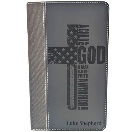 Farm and Posh Personalized NIV Bible, Large Print, Custom Holy Cross Bible, New International Version (Black Personalized)