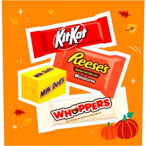 Tundras Hersheey55 pack Assorted easter stuffer Chocolate Flavored Snack Size, Candy Party Pack Variety Package - 55 Count Bars Individually Wrapped Party Chocolate Assortment Includes ReesesCups, Milk Duds, KitKatBars &Whoppers