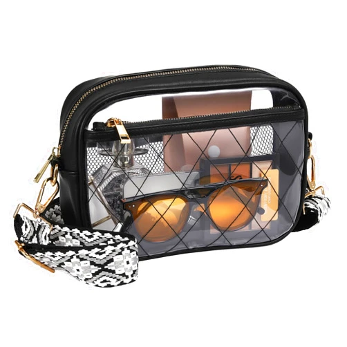 MoKo Clear Bag for Stadium Events - Multi Pockets Clear Sling Purse Crossbody Bag with Adjustable Shoulder Strap | Stadium Events, Multi Pockets