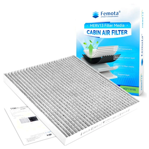 Femota MERV 13 Cabin Air Filter with Activated Carbon, CF11819(CP819) for Hyundai Sonata,Azera, Kia Cadenza,Optima,Sedona, GMC Terrain, Chevy Equinox