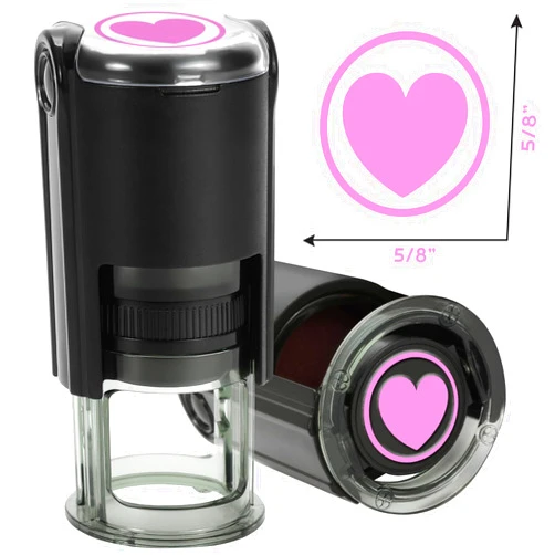 Idealiveny Self Inking Heart-Stamps for Teachers Round Stamps for Classroom Grading,Valentine's Day Rubber Heart Stampers,Self-inking Heart Teacher Stamps for Teachers Supplies(Heart-Pink)