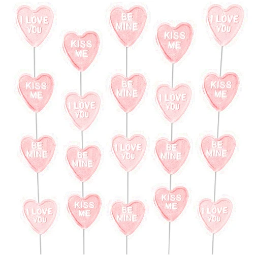 Fruidles Valentine's Heart Lollipop Candy Sucker Assortment, Dextrose Pressed Candy, Kiss me, Be Mine, I Love You and Sweet Heart, Individually Wrapped (12-Pack)